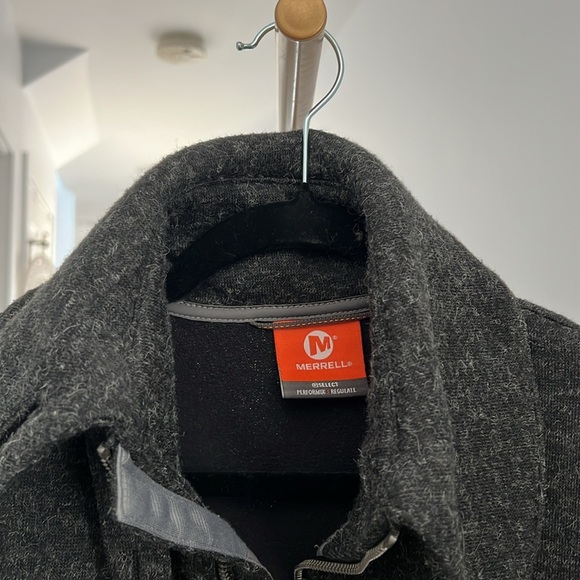 MERRELL PERFORMIX Gray WOOL BLEND Full Zip Collared Jacket Coat Zip Front S - Picture 5 of 8